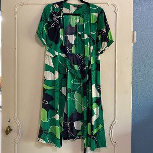 Banana Republic Blue & Green Wrap Dress ✨